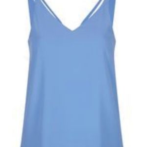 Top Shop Plunge Double V Neck Strappy Cami